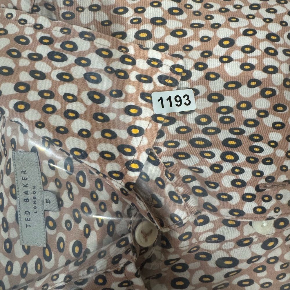 Ted Baker Dunston Regular Fit Dot Button-Up Shirt Size 5 XL - Picture 10 of 11